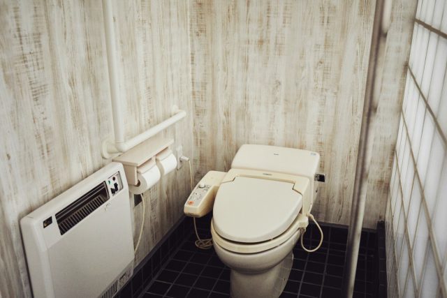 ２種類の手すりがあるユニバーサルデザイン客室のトイレ
