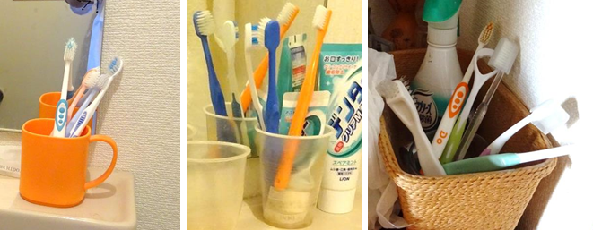 １人での生活なのに２本以上の歯ブラシを持っていることが多く見られます。